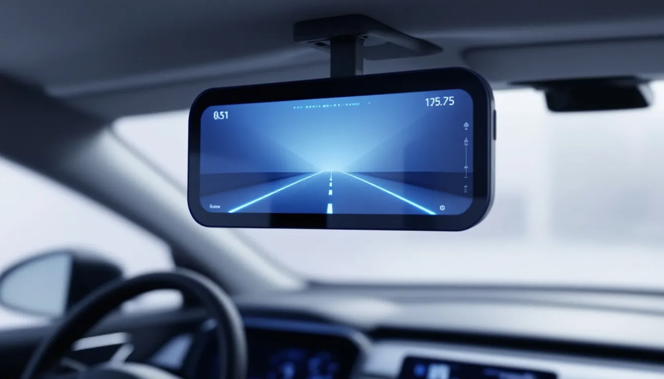 デジタルインナーミラーが設置された車内では、広い視野角を確保し、安全運転支援機能が利用可能です。ミラー越しにリアカメラの映像を確認でき、駐車監視や常時録画機能も備えています。